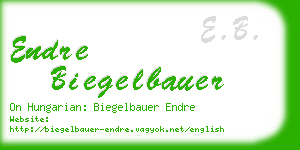 endre biegelbauer business card